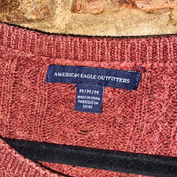 American Eagle Rust Red Pullover Side-Zip Sweater Women's Size Medium - Picture 4 of 6